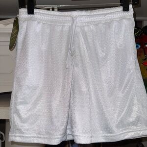 Cadets Check Out Mesh Shorts in White SZ 12/14 (28-31” Waist) NWT boys